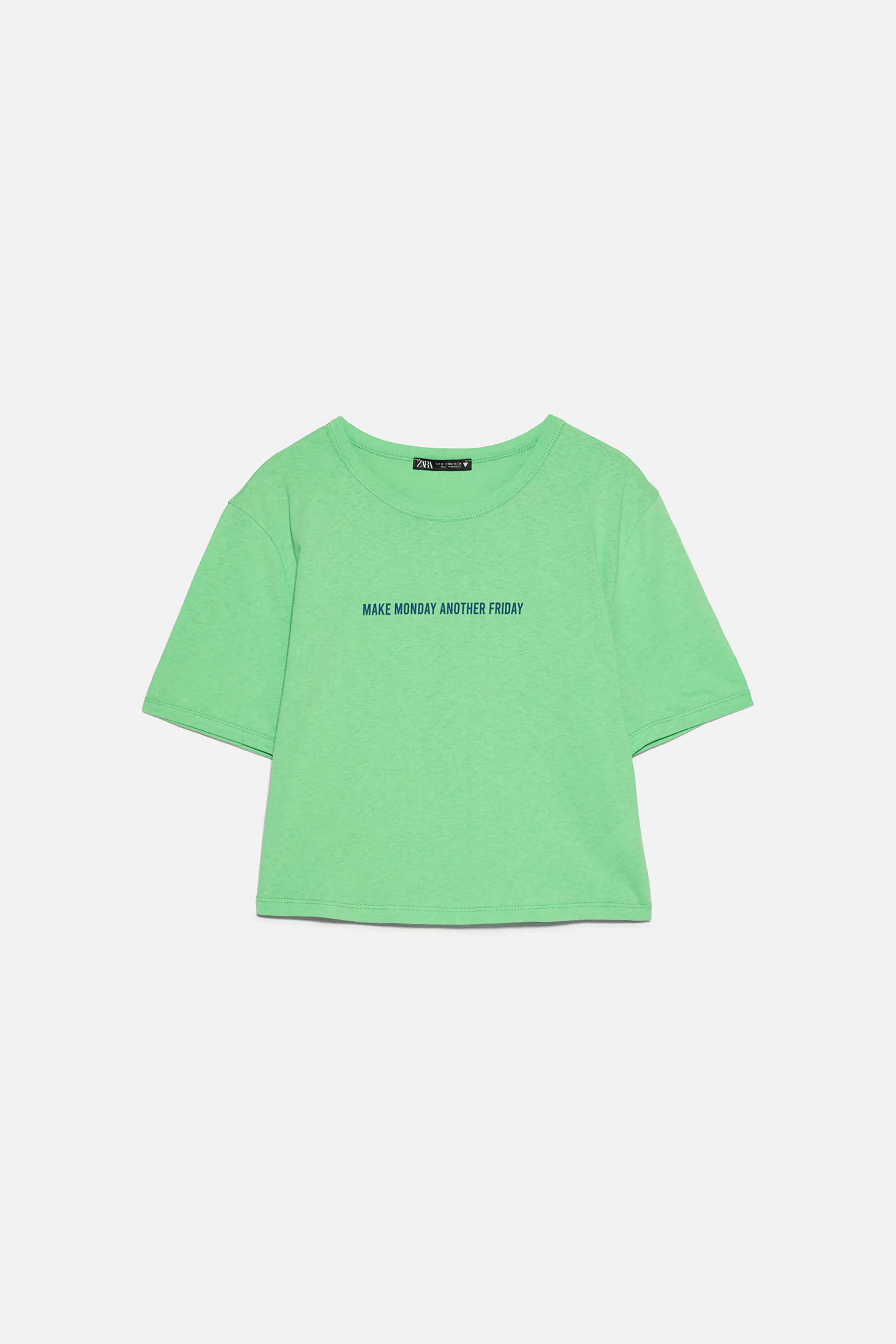 tricou verde zara cu inscriptie [5]