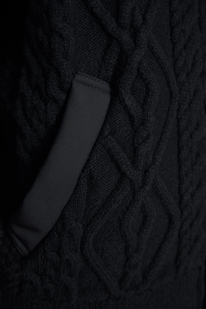 bluza neagra zara cu detalii de tricot si buzunare [3]