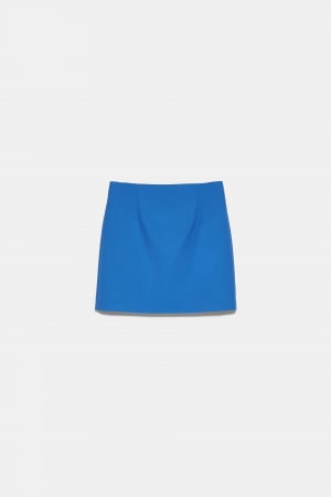 fusta mini albastra zara [0]