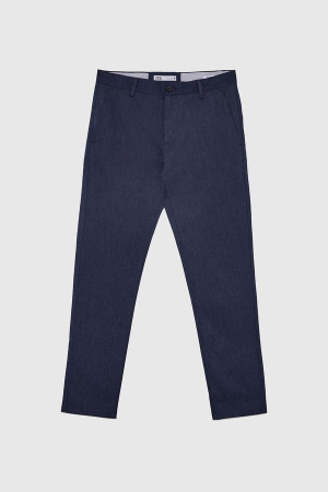 pantaloni bleumarin office zara slim fit [3]
