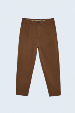 pantaloni maro zara premium chino cu buzunare [2]