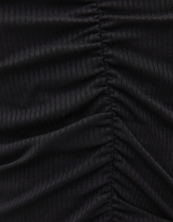 tricou femei bershka negru cu model, [4]