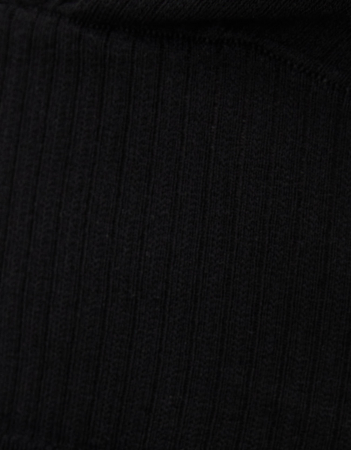 tricou negru cu decolteu in V femei bershka [5]