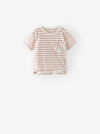 tricou alb zara cu dungi rosii [0]
