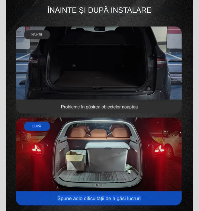 Banda auto LED iluminat portbagaj cu iluminare DINAMICA lumina alb-rece universala 12V - SFX [3]