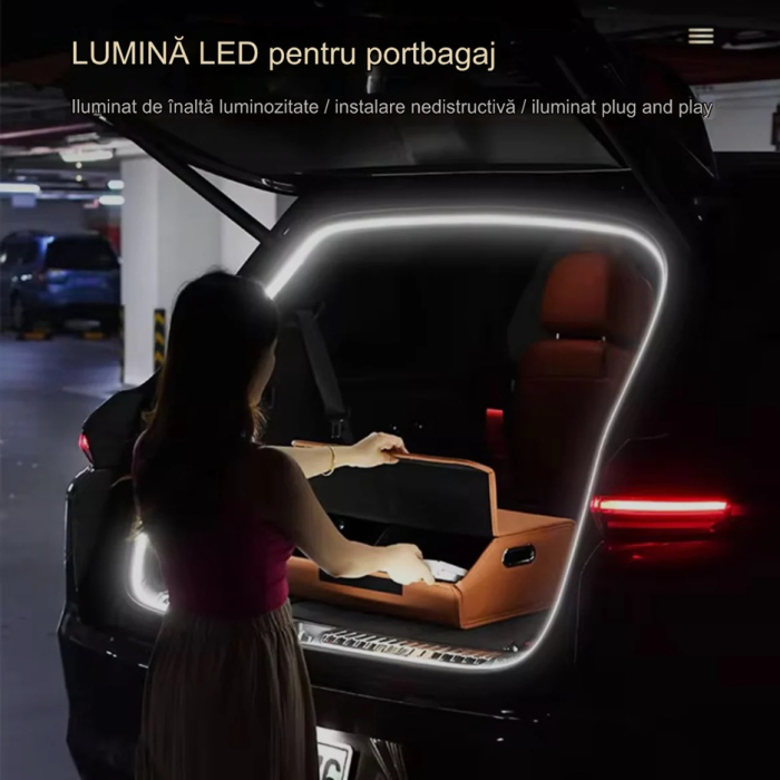 Banda auto LED iluminat portbagaj cu iluminare DINAMICA lumina alb-rece universala 12V - SFX [2]
