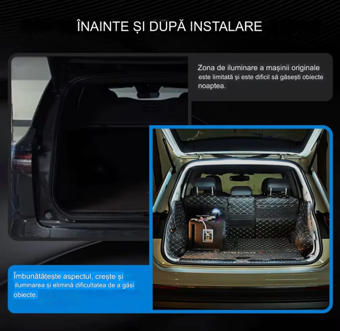 Banda auto LED iluminat portbagaj lumina alb-rece universala 12V - EVO [5]