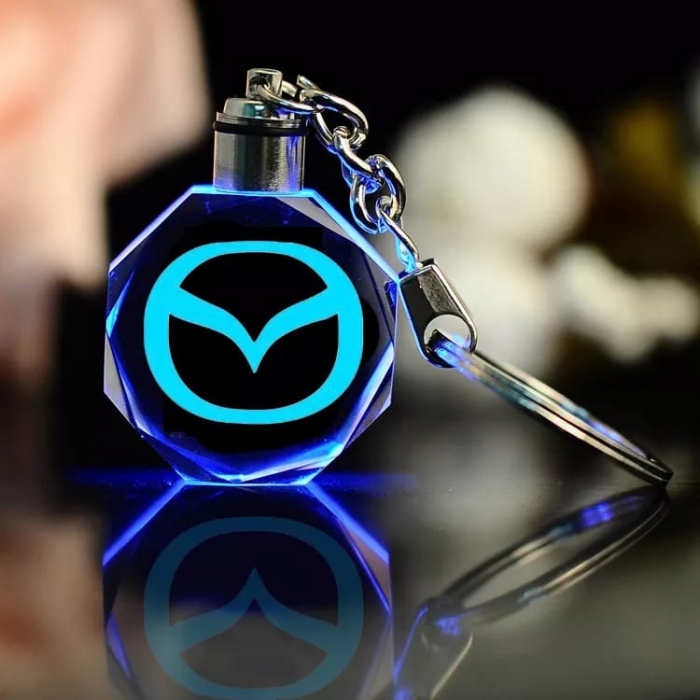 Breloc auto din cristal cu LED - Logo MAZDA [1]