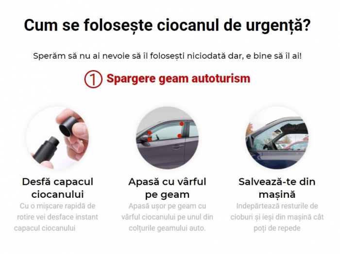 Ciocan de urgenta ( Safety Hammer ) - culoare gri [10]