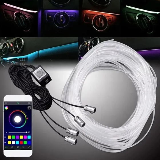 Kit 5 Benzi LED Lumini Ambientale auto RGB - control din aplicatie prin smartphone [4]