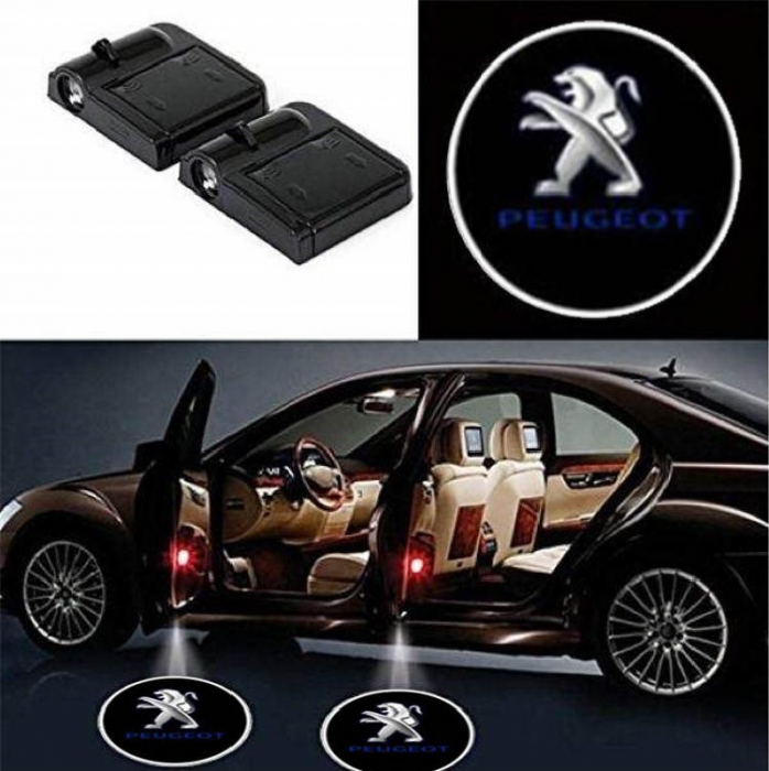 Set 2 Lampi Proiectoare Led Logo Universale Peugeot [1]