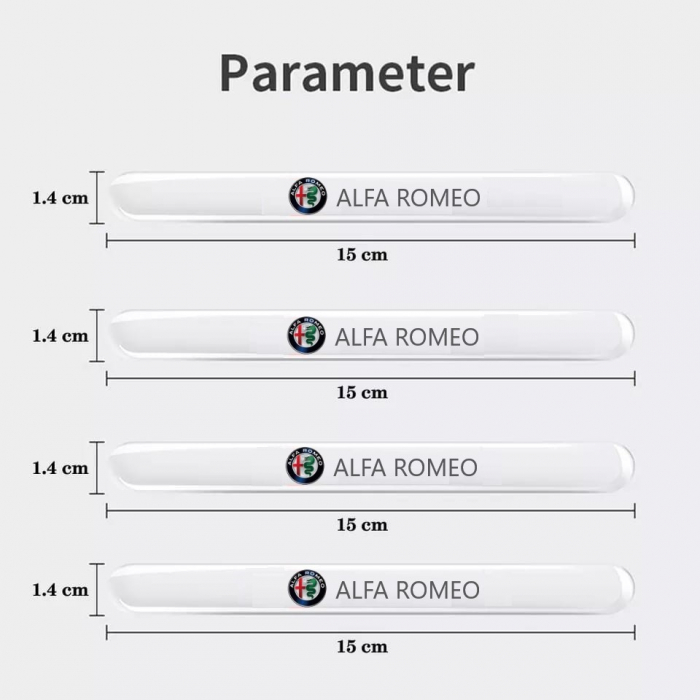 Set 8 Stikere - Autocolante Transparente pentru Protectie Zgarieturi Manere Usa - Alfa Romeo [5]