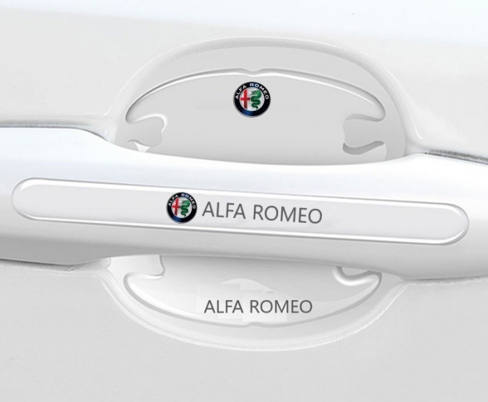 Set 8 Stikere - Autocolante Transparente pentru Protectie Zgarieturi Manere Usa - Alfa Romeo [2]