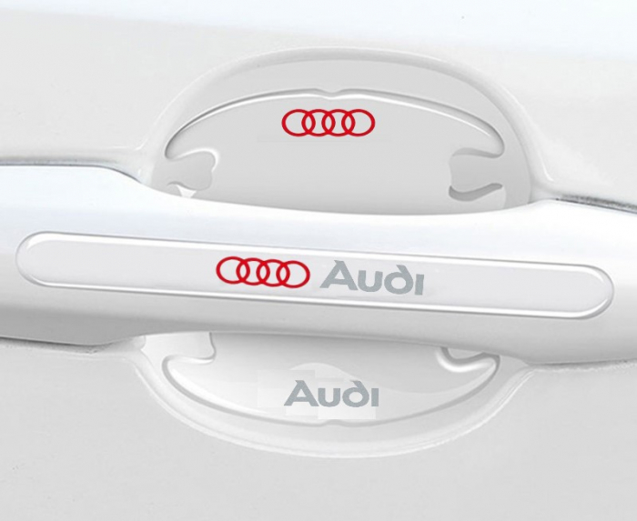 Set 8 Stikere - Autocolante Transparente pentru Protectie Zgarieturi Manere Usa - AUDI [2]