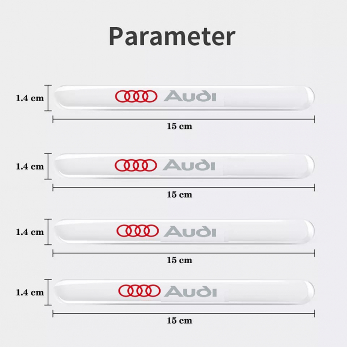 Set 8 Stikere - Autocolante Transparente pentru Protectie Zgarieturi Manere Usa - AUDI [5]