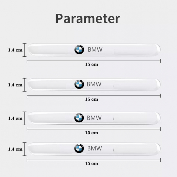 Set 8 Stikere - Autocolante Transparente pentru Protectie Zgarieturi Manere Usa - BMW [5]