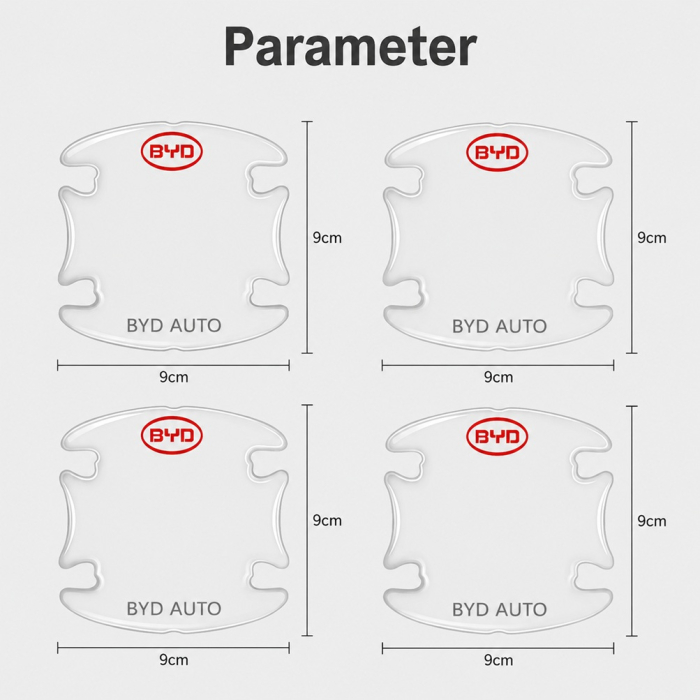 Set 8 Stikere - Autocolante Transparente pentru Protectie Zgarieturi Manere Usa - BYD [4]