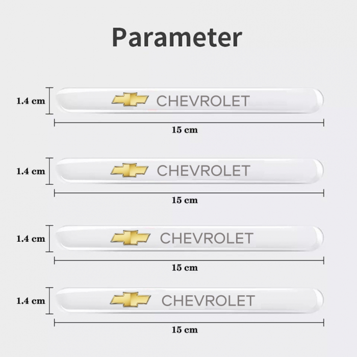 Set 8 Stikere - Autocolante Transparente pentru Protectie Zgarieturi Manere Usa - CHEVROLET [5]