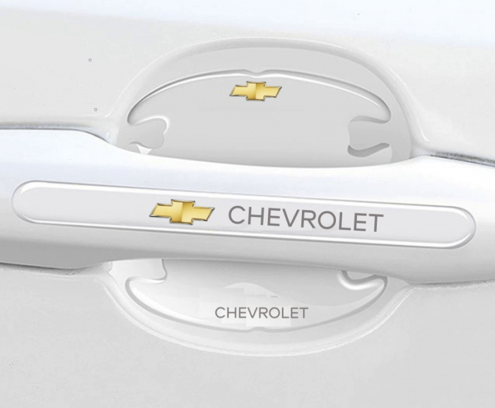 Set 8 Stikere - Autocolante Transparente pentru Protectie Zgarieturi Manere Usa - CHEVROLET [2]
