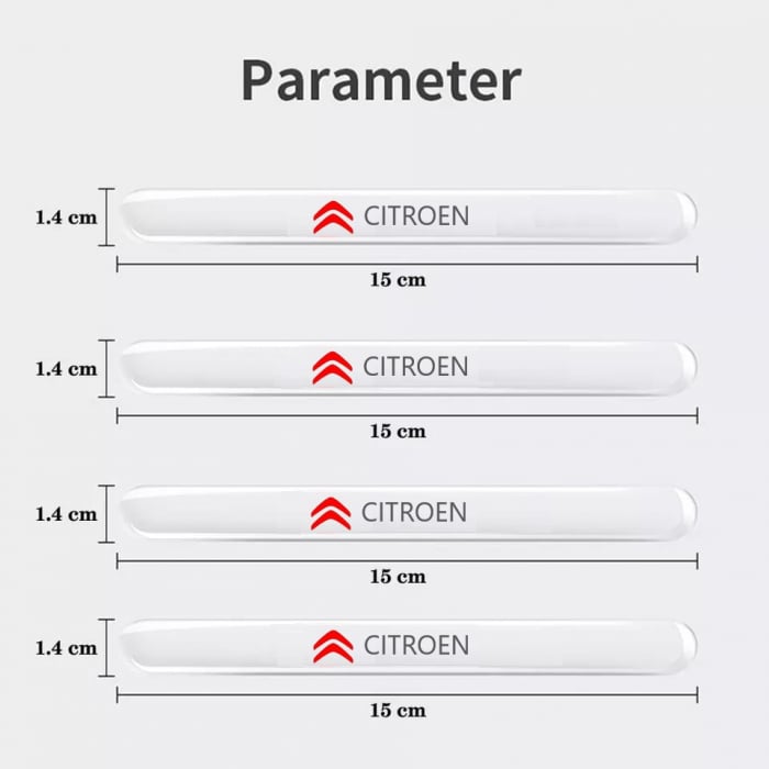 Set 8 Stikere - Autocolante Transparente pentru Protectie Zgarieturi Manere Usa - CITROEN [5]
