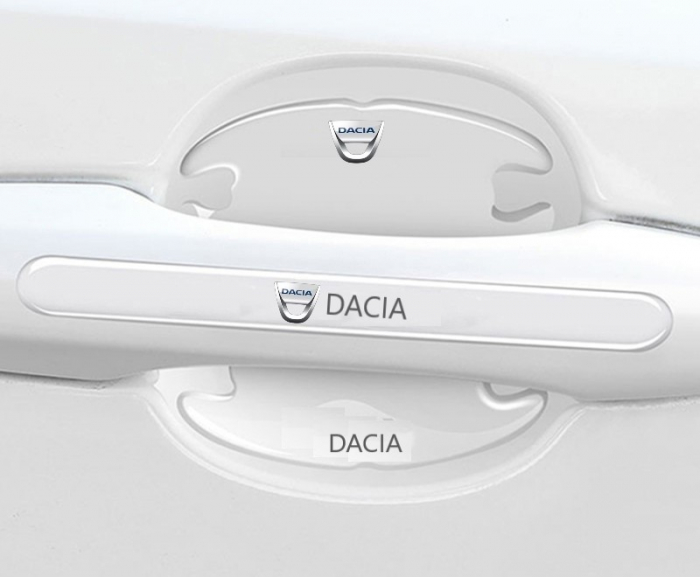 Set 8 Stikere - Autocolante Transparente pentru Protectie Zgarieturi Manere Usa - DACIA [2]