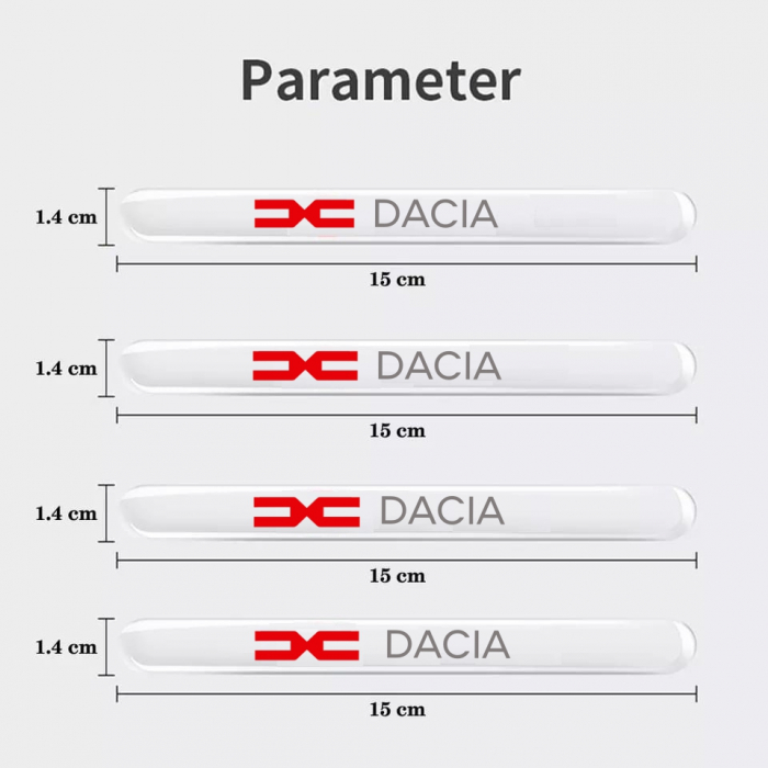 Set 8 Stikere - Autocolante Transparente pentru Protectie Zgarieturi Manere Usa - DACIA [5]