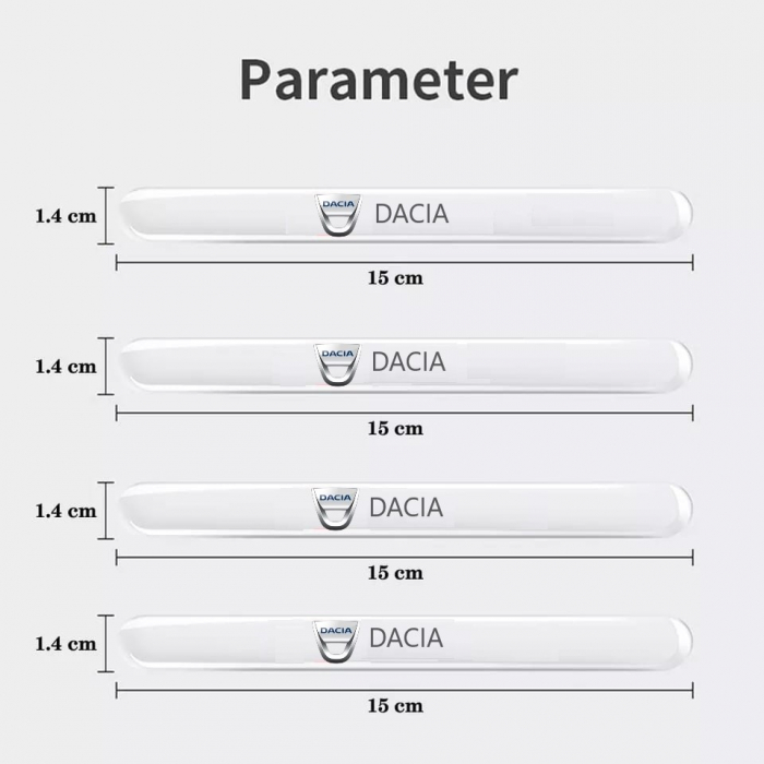 Set 8 Stikere - Autocolante Transparente pentru Protectie Zgarieturi Manere Usa - DACIA [5]