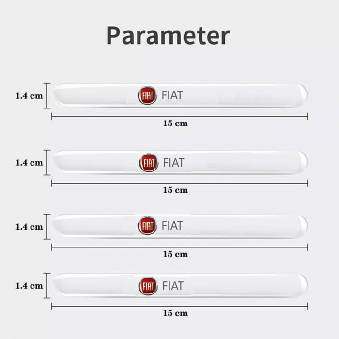Set 8 Stikere - Autocolante Transparente pentru Protectie Zgarieturi Manere Usa - FIAT [5]