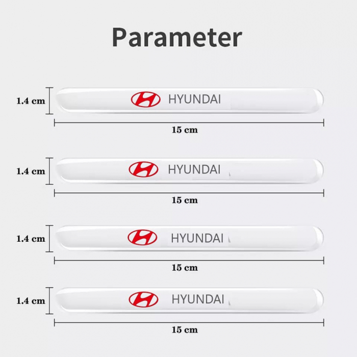 Set 8 Stikere - Autocolante Transparente pentru Protectie Zgarieturi Manere Usa - HYUNDAI [5]