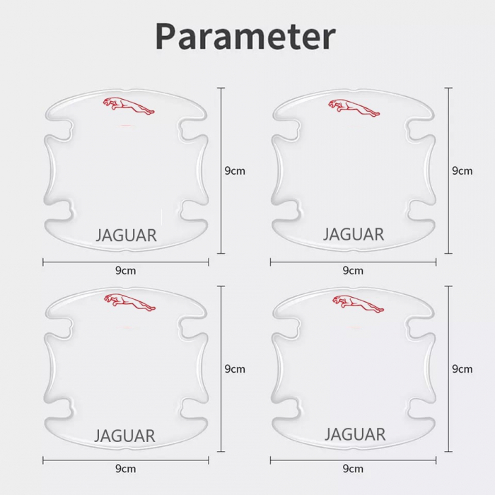 Set 8 Stikere - Autocolante Transparente pentru Protectie Zgarieturi Manere Usa - JAGUAR [4]