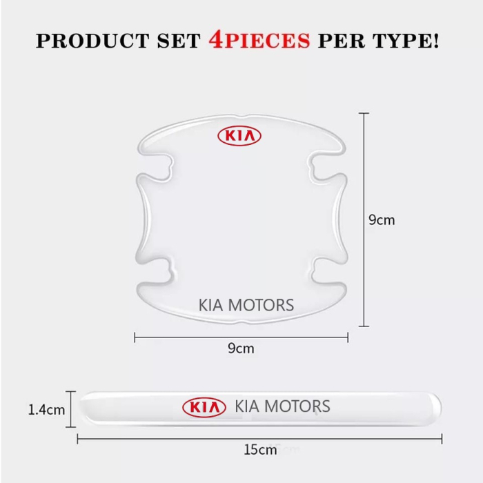 Set 8 Stikere - Autocolante Transparente pentru Protectie Zgarieturi Manere Usa - Kia [3]
