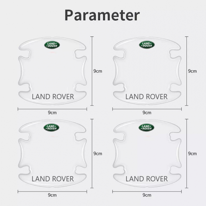 Set 8 Stikere - Autocolante Transparente pentru Protectie Zgarieturi Manere Usa - LAND ROVER [4]