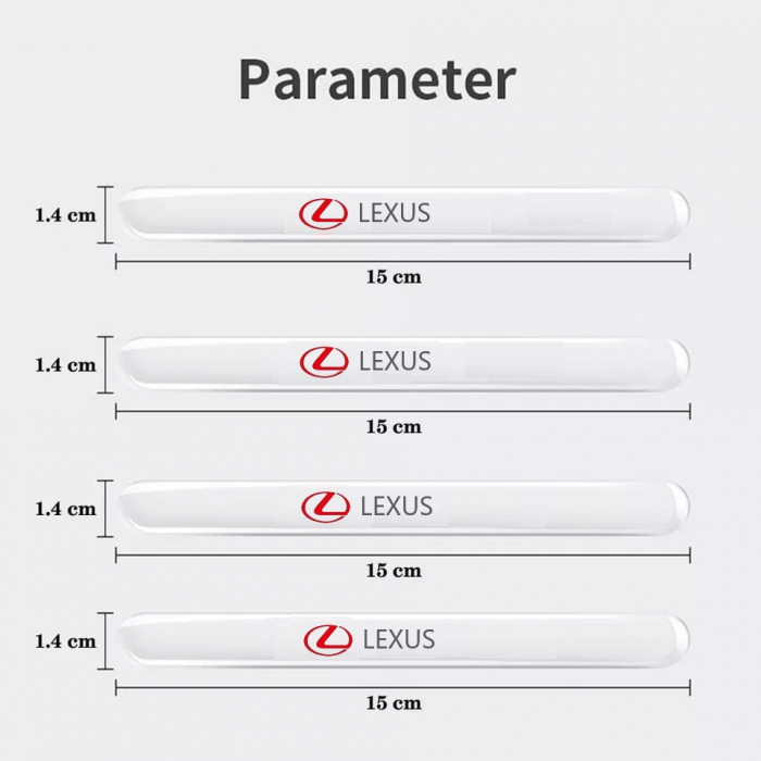 Set 8 Stikere - Autocolante Transparente pentru Protectie Zgarieturi Manere Usa - LEXUS [5]