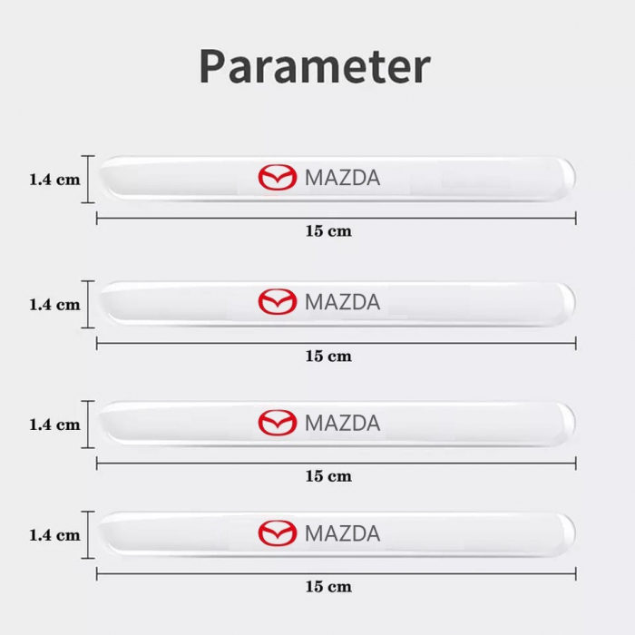Set 8 Stikere - Autocolante Transparente pentru Protectie Zgarieturi Manere Usa - MAZDA [5]