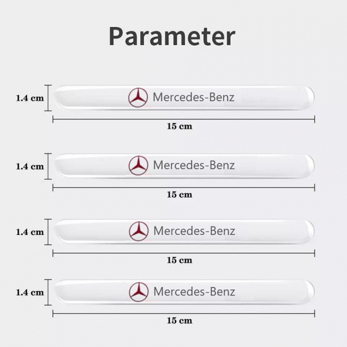 Set 8 Stikere - Autocolante Transparente pentru Protectie Zgarieturi Manere Usa - Mercedes [5]