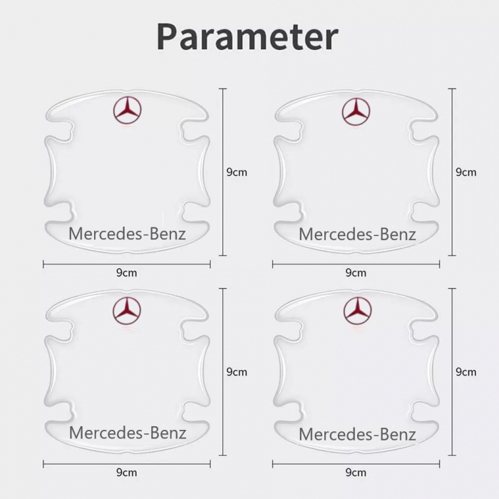 Set 8 Stikere - Autocolante Transparente pentru Protectie Zgarieturi Manere Usa - Mercedes [4]