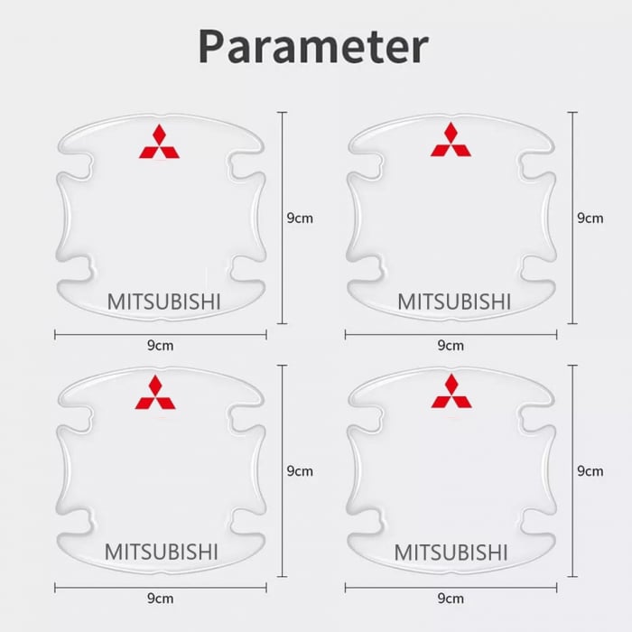 Set 8 Stikere - Autocolante Transparente pentru Protectie Zgarieturi Manere Usa - MITSUBISHI [4]