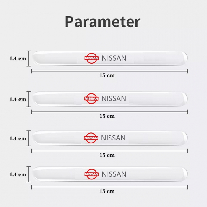 Set 8 Stikere - Autocolante Transparente pentru Protectie Zgarieturi Manere Usa - NISSAN [5]