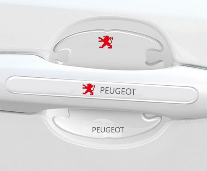 Set 8 Stikere - Autocolante Transparente pentru Protectie Zgarieturi Manere Usa - PEUGEOT [2]