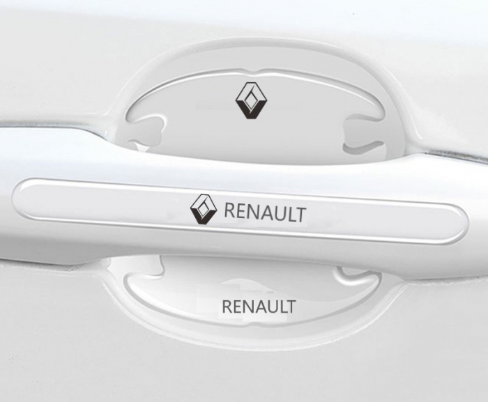 Set 8 Stikere - Autocolante Transparente pentru Protectie Zgarieturi Manere Usa - RENAULT [2]