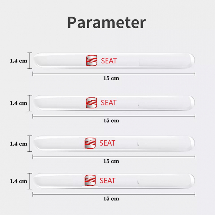 Set 8 Stikere - Autocolante Transparente pentru Protectie Zgarieturi Manere Usa - SEAT [5]