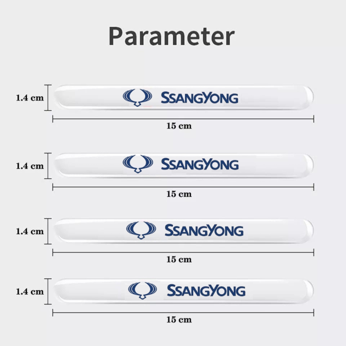 Set 8 Stikere - Autocolante Transparente pentru Protectie Zgarieturi Manere Usa - SsangYong [5]