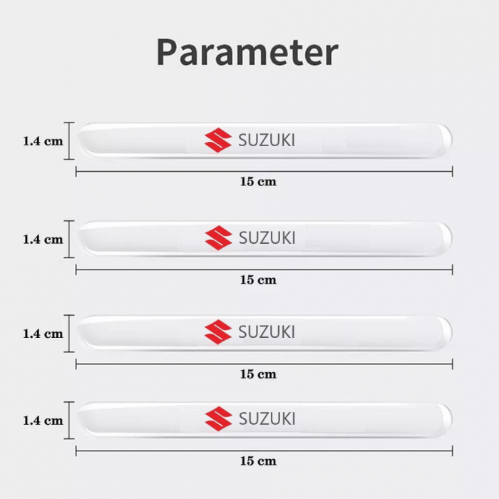 Set 8 Stikere - Autocolante Transparente pentru Protectie Zgarieturi Manere Usa - SUZUKI [5]