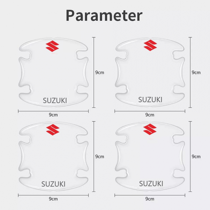 Set 8 Stikere - Autocolante Transparente pentru Protectie Zgarieturi Manere Usa - SUZUKI [4]