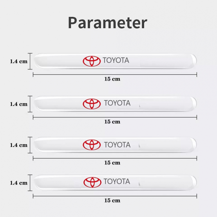 Set 8 Stikere - Autocolante Transparente pentru Protectie Zgarieturi Manere Usa - TOYOTA [5]