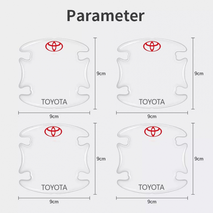 Set 8 Stikere - Autocolante Transparente pentru Protectie Zgarieturi Manere Usa - TOYOTA [4]