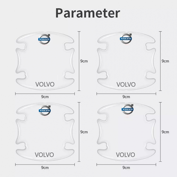 Set 8 Stikere - Autocolante Transparente pentru Protectie Zgarieturi Manere Usa - VOLVO [4]