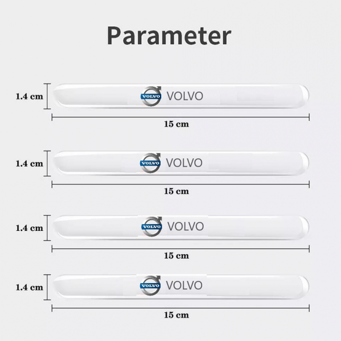 Set 8 Stikere - Autocolante Transparente pentru Protectie Zgarieturi Manere Usa - VOLVO [5]