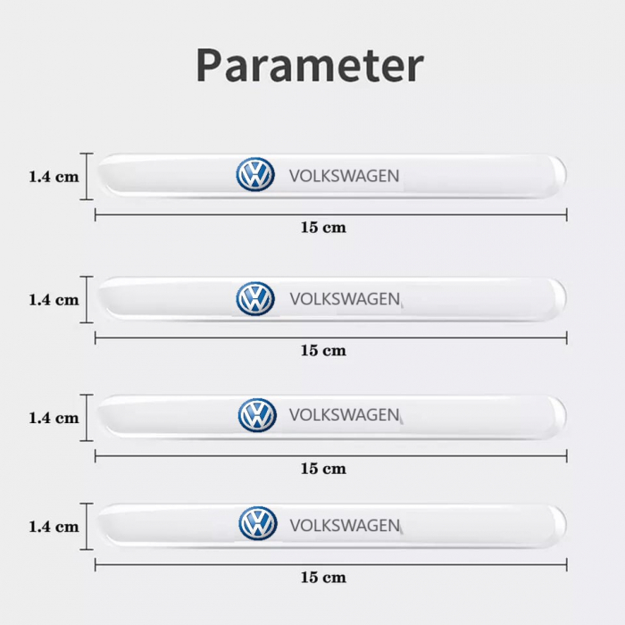 Set 8 Stikere - Autocolante Transparente pentru Protectie Zgarieturi Manere Usa - VW [5]