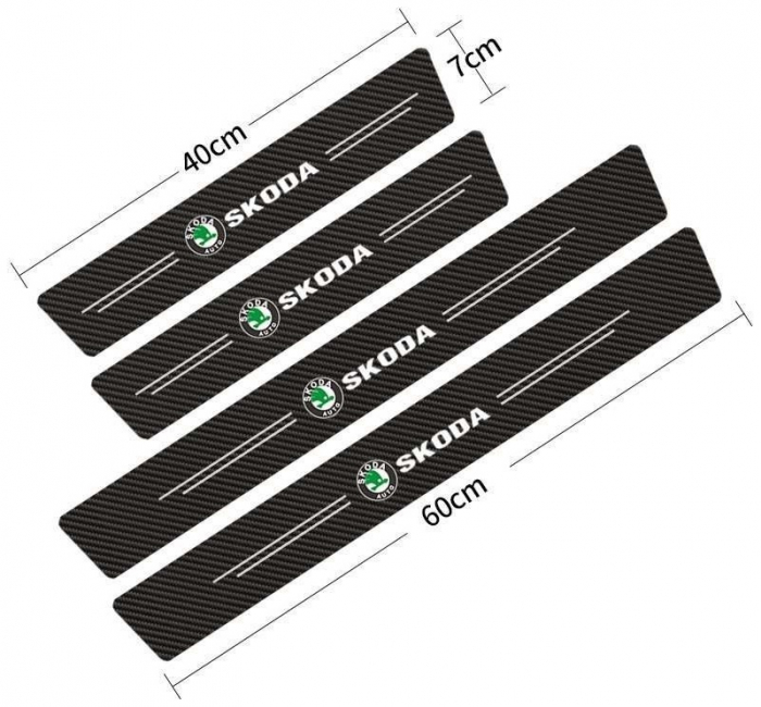 Set protectii prag autocolante Carbon - SKODA [3]